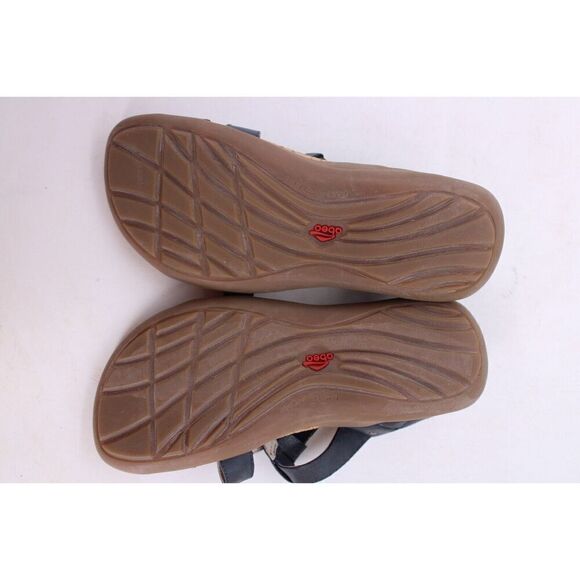 Abeo Women's Bea Braid US 6p Leather Navy Strappy Flats Sandals Shoes - Picture 11 of 11